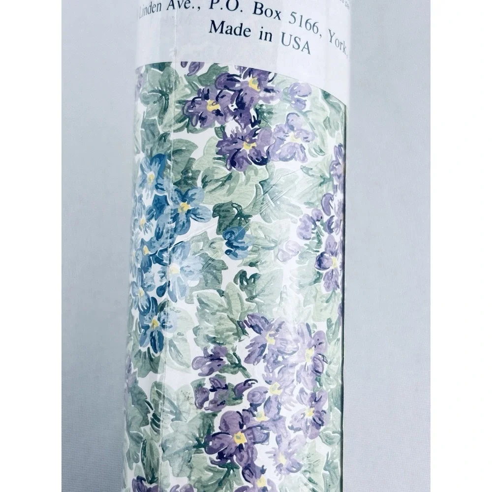 Vintage York Wallpaper WW 5117 R7 - 3 Double Rolls Beautiful Blue Purple Floral